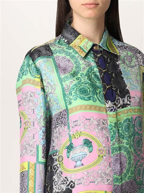 shirts versace women|designer silk shirts for women.